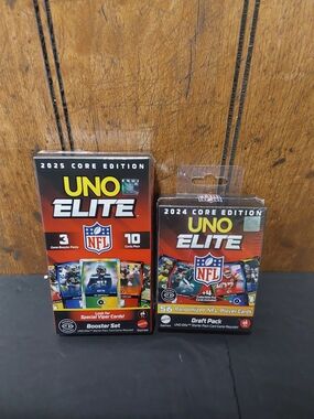 Mattel UNO Elite NFL Red Black Yellow Decks